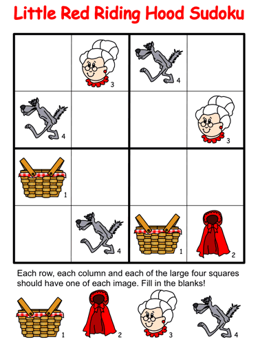 Little Red Riding Hood Sudoku Puzzles