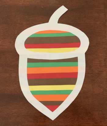 photo of a finished paper strip acorn craft