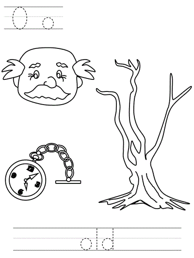 Learn to Print coloring page - Oo old
