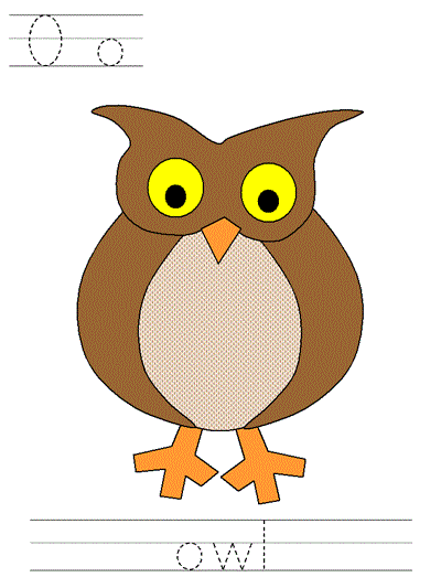 Learn to print worksheet - Oo owl