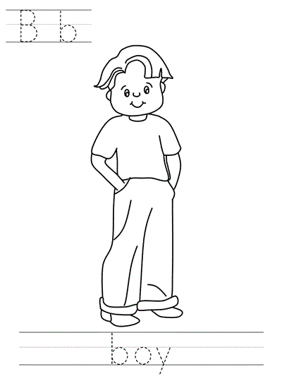 Printable print practice coloring page - Bb boy