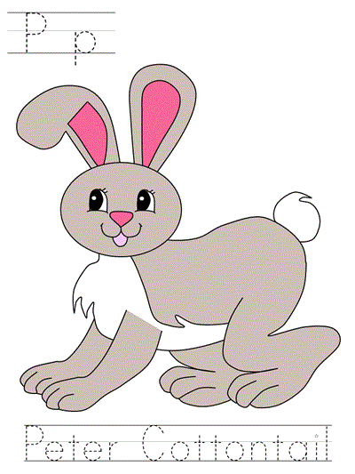 Printable print practice worksheet - Pp Peter Cottontail