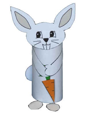 photo of the finished rabbit cardboard tube craft