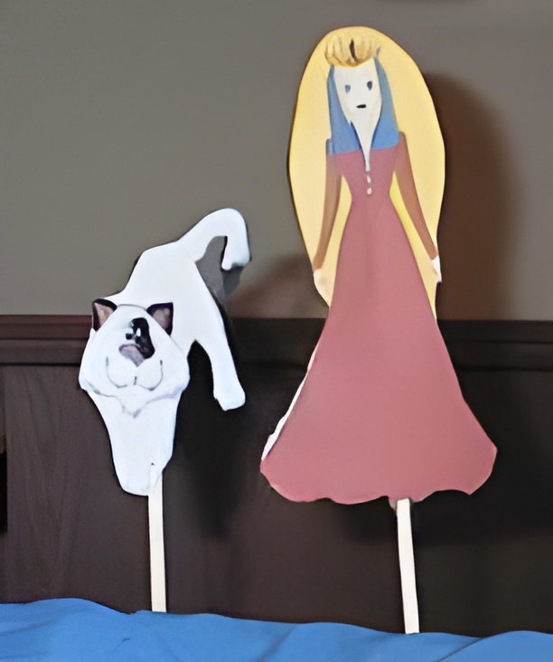 cat and chair printable puppets