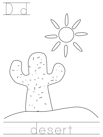 Learn to Print  worksheet - Dd desert