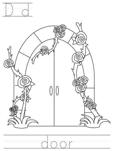 Learn to Print  worksheet - Dd door