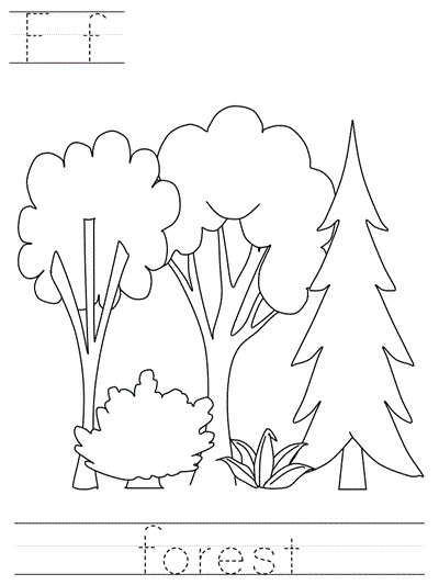 Learn to Print  worksheet - Ff forest