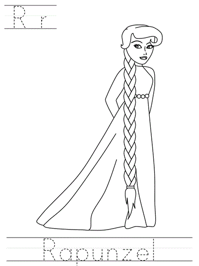 Learn to Print  worksheet - Rr Rapunzel