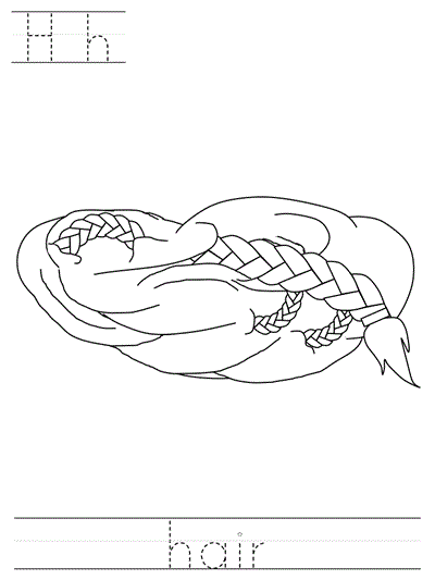 Learn to Print  worksheet - Hh hair