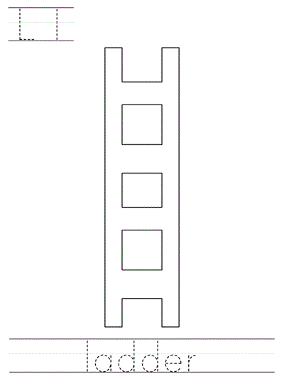 Learn to Print  worksheet - Ll ladder