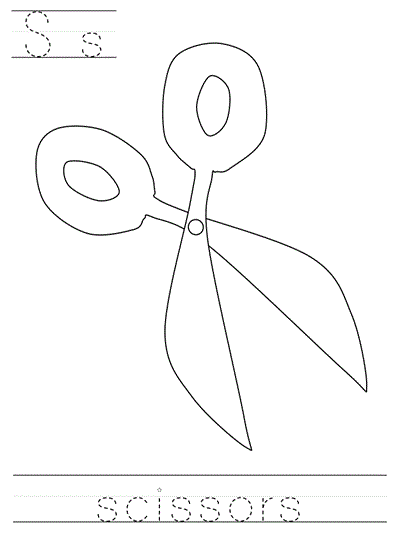 Learn to Print  worksheet - Ss scissors