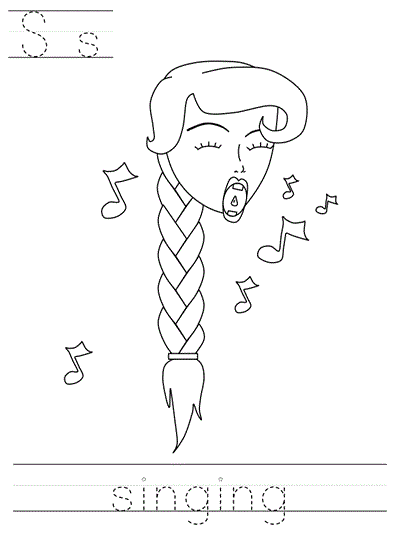 Learn to Print  worksheet - Ss singing