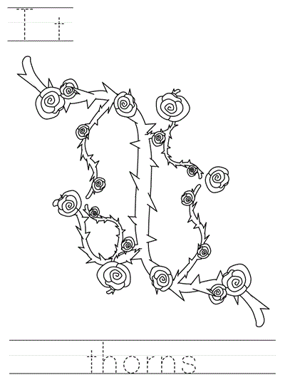 Learn to Print  worksheet - Tt thorns