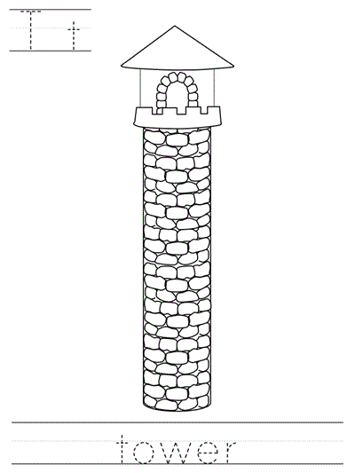 Learn to Print  worksheet - Tt tower