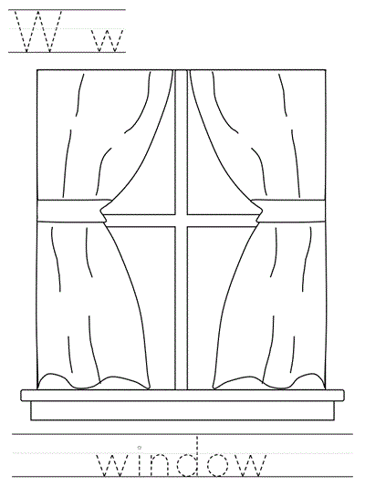 Learn to Print  worksheet - Ww window