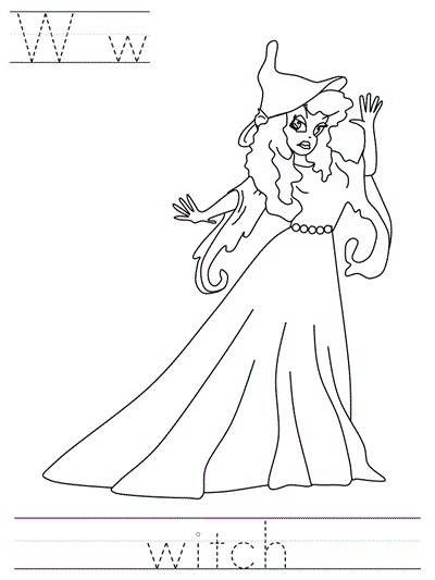 Learn to Print  worksheet - Ww witch