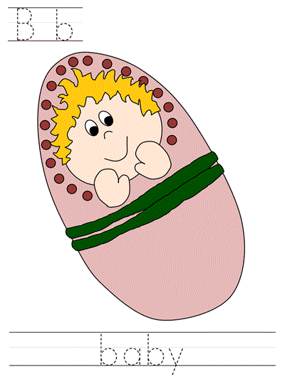 Learn to Print  coloring page - Bb baby