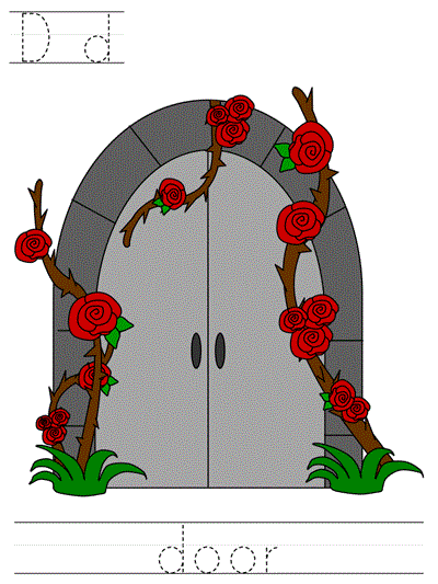Learn to Print  coloring page - Dd door