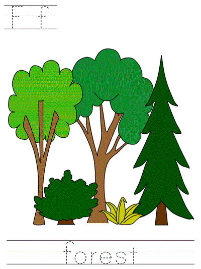 Learn to Print  coloring page - Ff forest