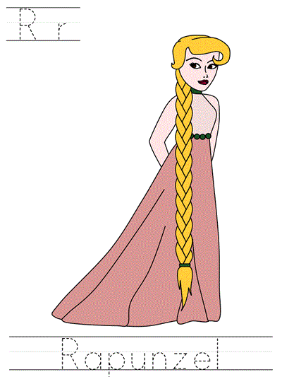 Learn to Print  coloring page - Rr Rapunzel
