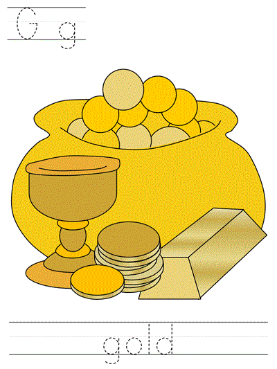 Learn to Print  coloring page - Gg gold