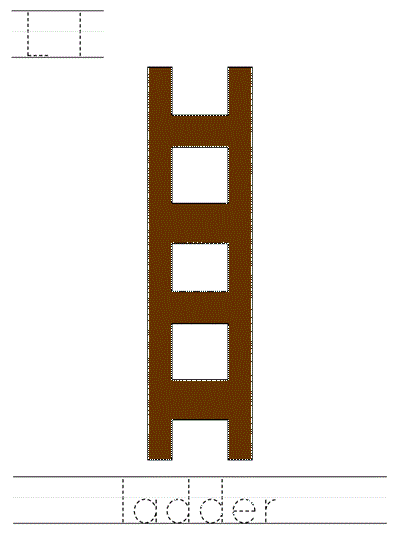 Learn to Print  coloring page - Ll ladder