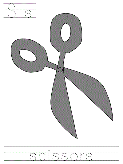 Learn to Print  coloring page - Ss scissors