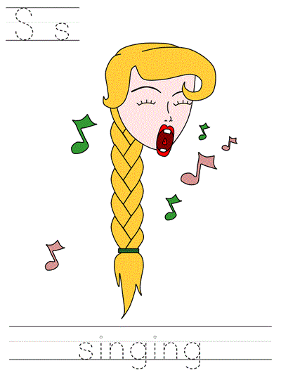 Learn to Print  coloring page - Ss singing