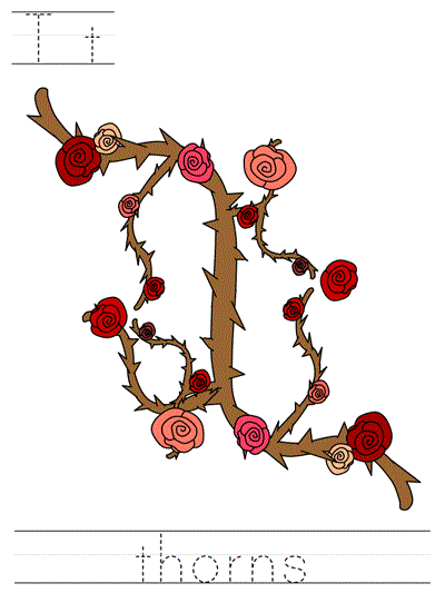 Learn to Print  coloring page - Tt thorns