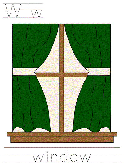 Learn to Print  coloring page - Ww window