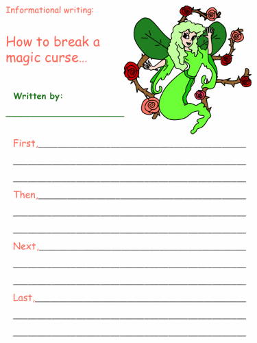 Printable Informational Writing Activities - Sleeping Beauty Theme