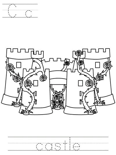 Learn to Print coloring page - Cc castle