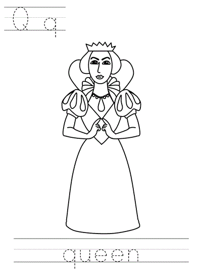 Learn to Print coloring page - Qq queen