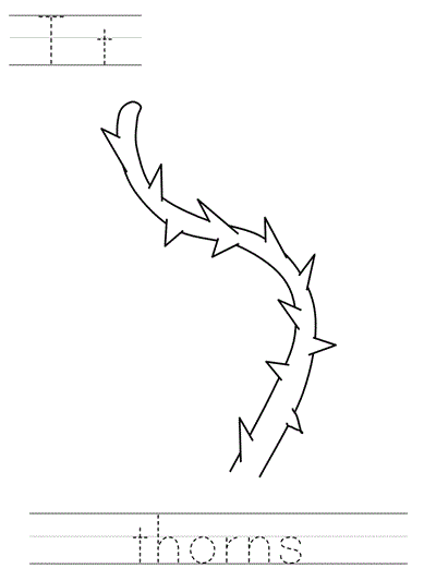 Learn to Print coloring page - Tt thorns