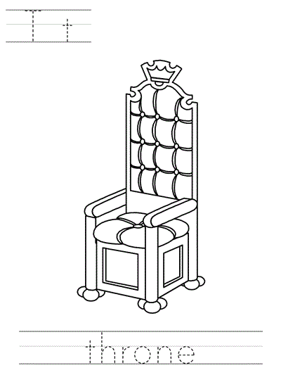 Learn to Print coloring page - Tt throne