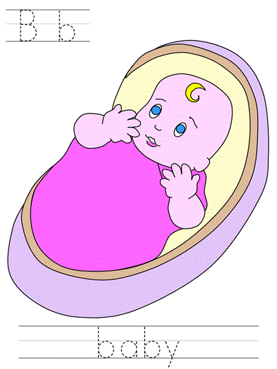 Learn to Print worksheet - Bb baby