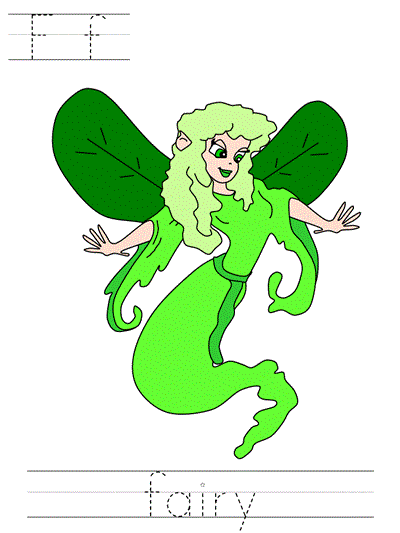 Learn to Print worksheet - Ff fairy