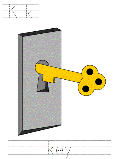 Learn to Print worksheet - Kk key
