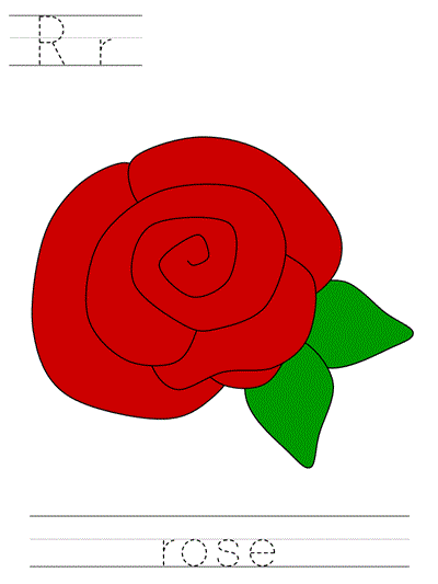 Learn to Print worksheet - Rr rose