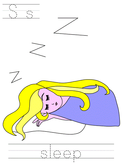 Printable print practice worksheet - Ss sleep