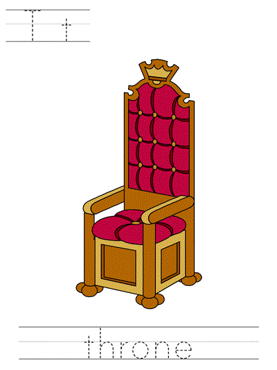 Learn to Print worksheet - Tt throne