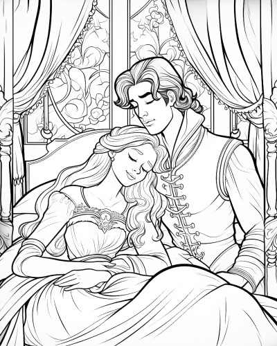 sleeping beauty coloring page