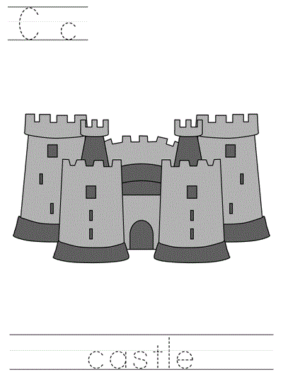 Printable print practice worksheet - Cc castle