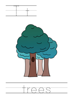 Printable print practice worksheet - Tt trees