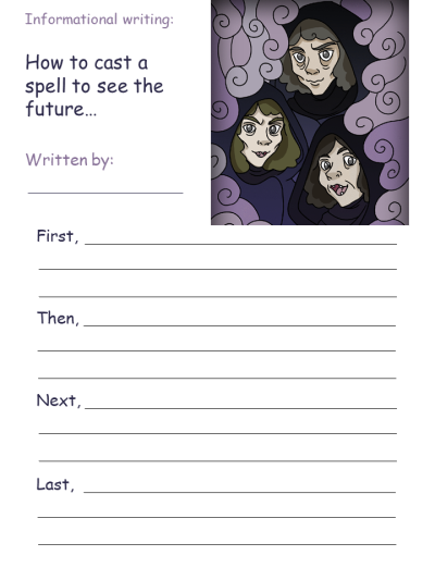 Printable Informational Writing Activities - Macbeth Theme