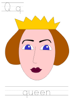 Printable print practice worksheet - Qq queen