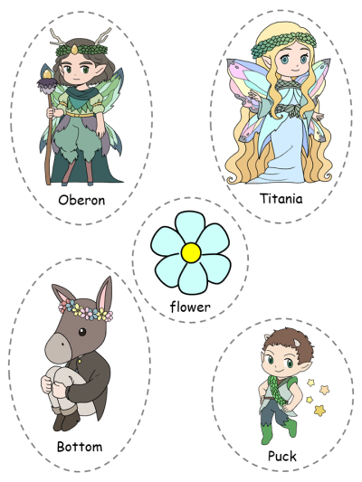Mid Summer Night's Dream Felt Board Characters - fairies story
