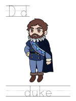 Printable print practice worksheet - Dd duke