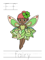 Printable print practice worksheet - Ff fairy