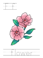 Printable print practice worksheet - Ff flower